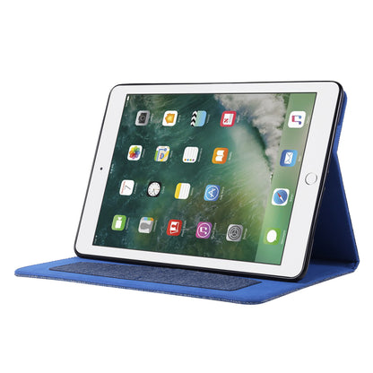 For iPad 9.7-inch (2018)/(2017) /iPad Air (2013)/Air 2 Tablet Case Cloth Texture Leather Protective Cover with Card Slots Stand