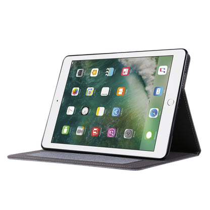 For iPad 9.7-inch (2018)/(2017) /iPad Air (2013)/Air 2 Tablet Case Cloth Texture Leather Protective Cover with Card Slots Stand