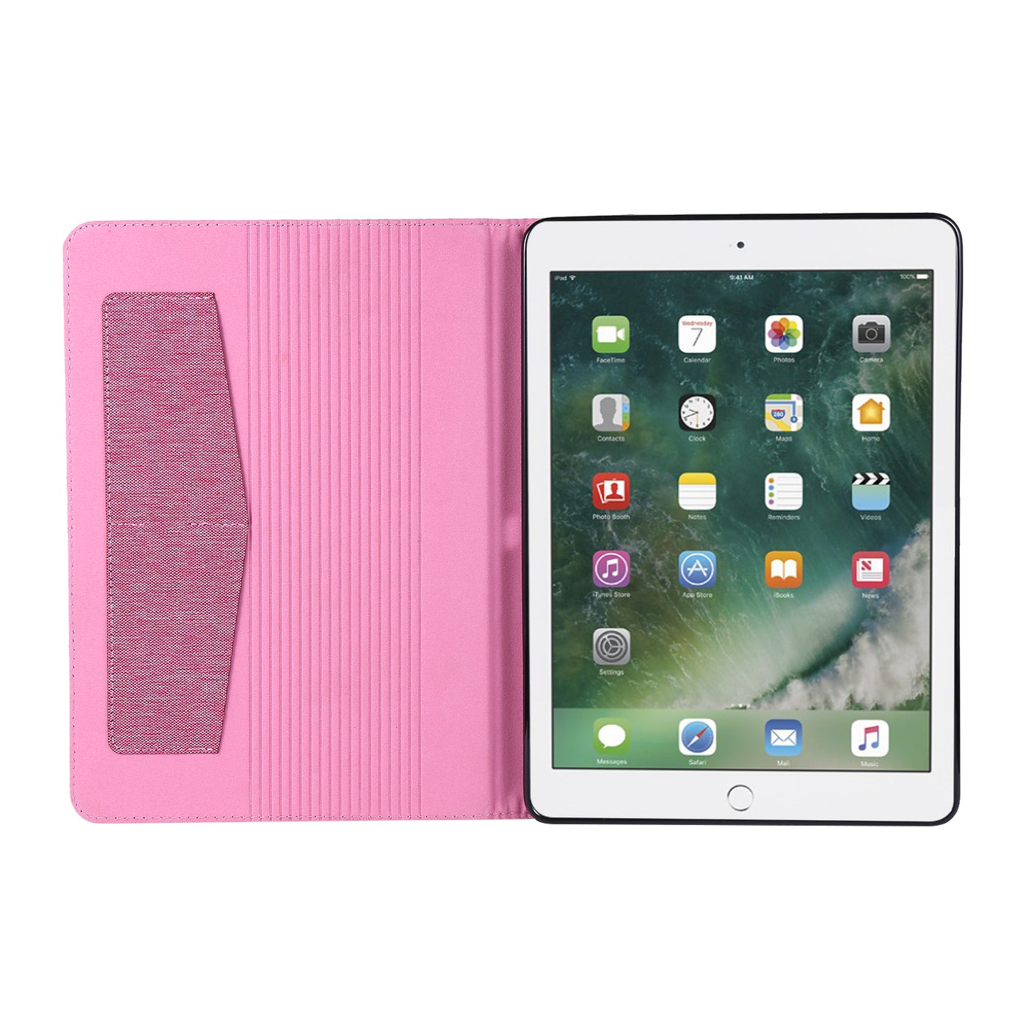 For iPad 9.7-inch (2018)/(2017) /iPad Air (2013)/Air 2 Tablet Case Cloth Texture Leather Protective Cover with Card Slots Stand