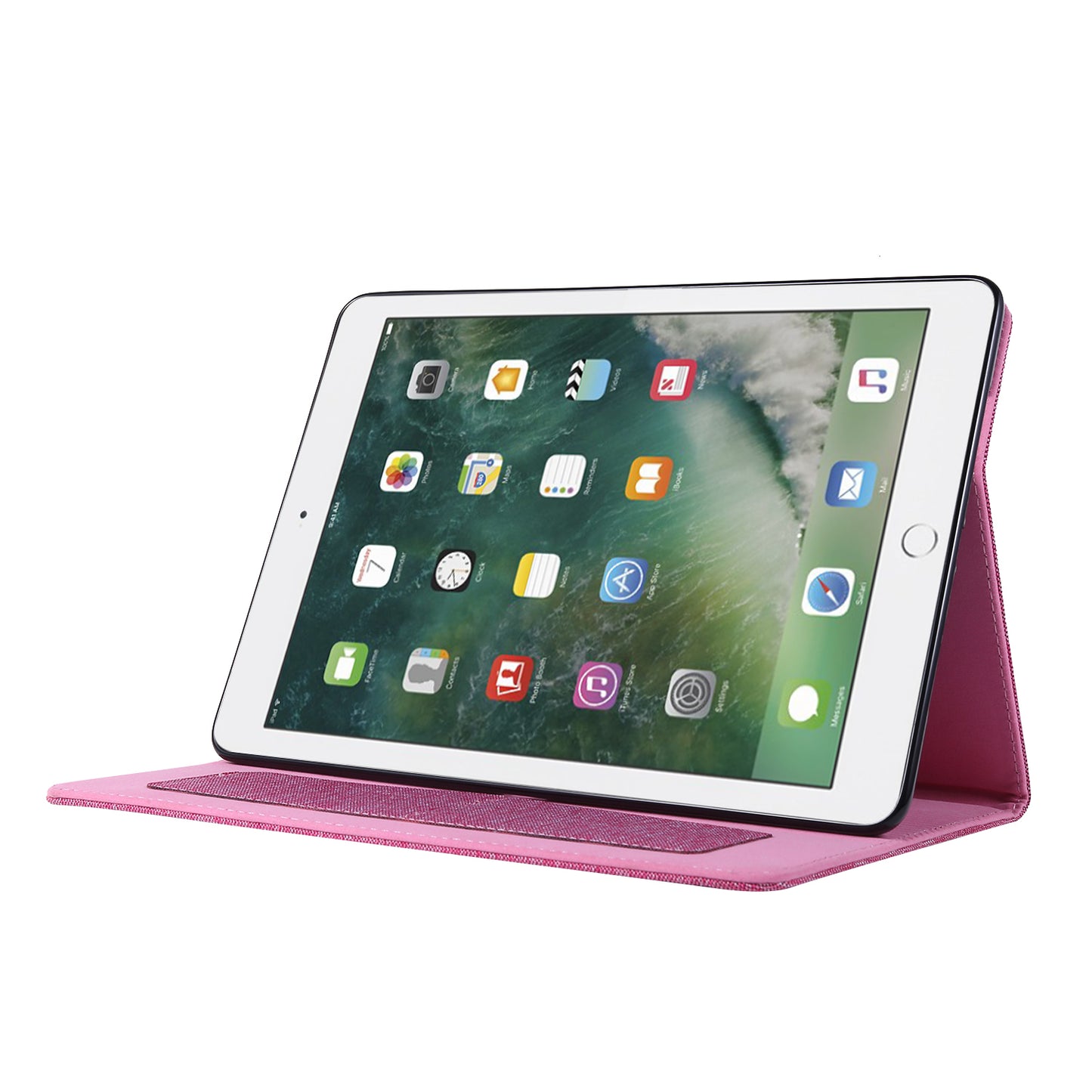 For iPad 9.7-inch (2018)/(2017) /iPad Air (2013)/Air 2 Tablet Case Cloth Texture Leather Protective Cover with Card Slots Stand