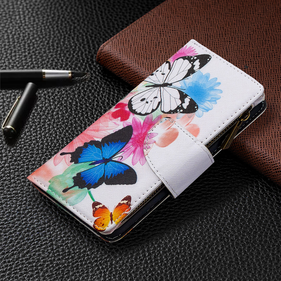 BF03 Pattern Printing Zipper Wallet Leather Phone Cover for iPhone XR 6.1 inch