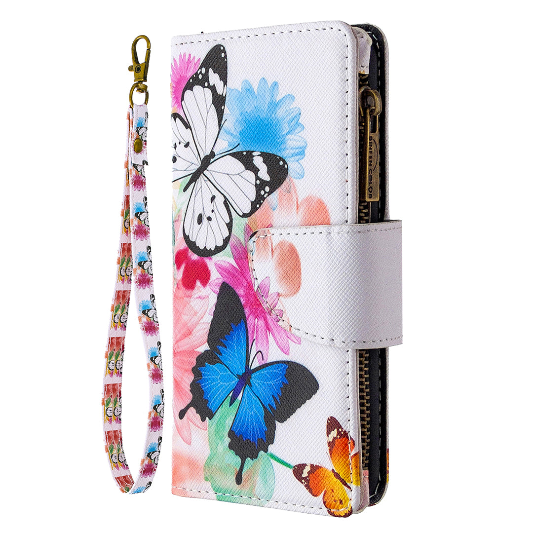 BF03 Pattern Printing Zipper Wallet Leather Phone Cover for iPhone XR 6.1 inch