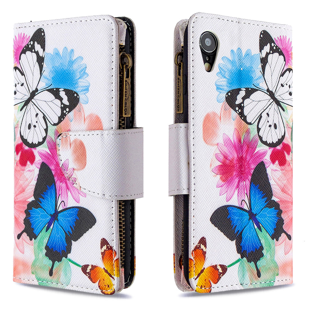 BF03 Pattern Printing Zipper Wallet Leather Phone Cover for iPhone XR 6.1 inch
