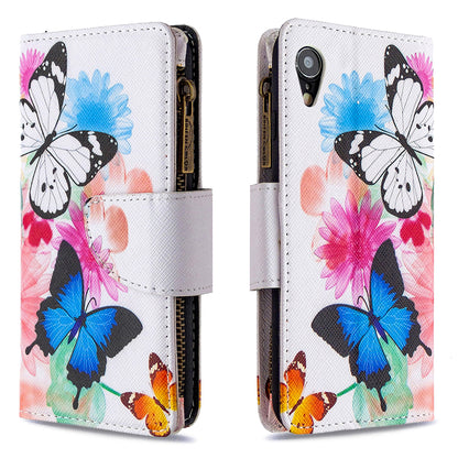 BF03 Pattern Printing Zipper Wallet Leather Phone Cover for iPhone XR 6.1 inch