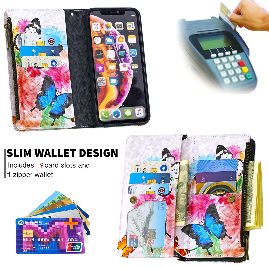 BF03 Pattern Printing Zipper Wallet Leather Phone Cover for iPhone XR 6.1 inch