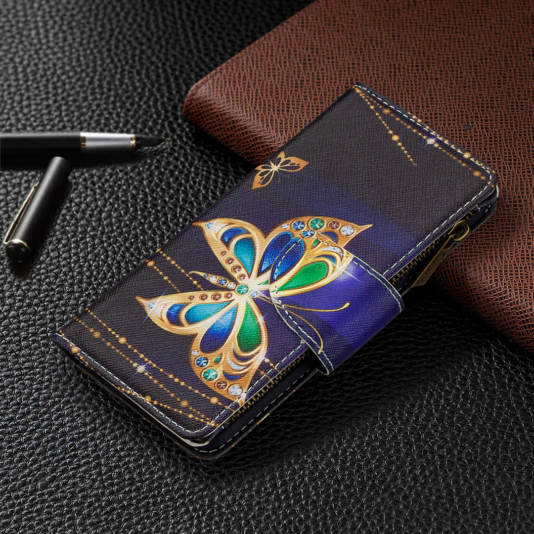 BF03 Pattern Printing Zipper Wallet Leather Phone Cover for iPhone XR 6.1 inch