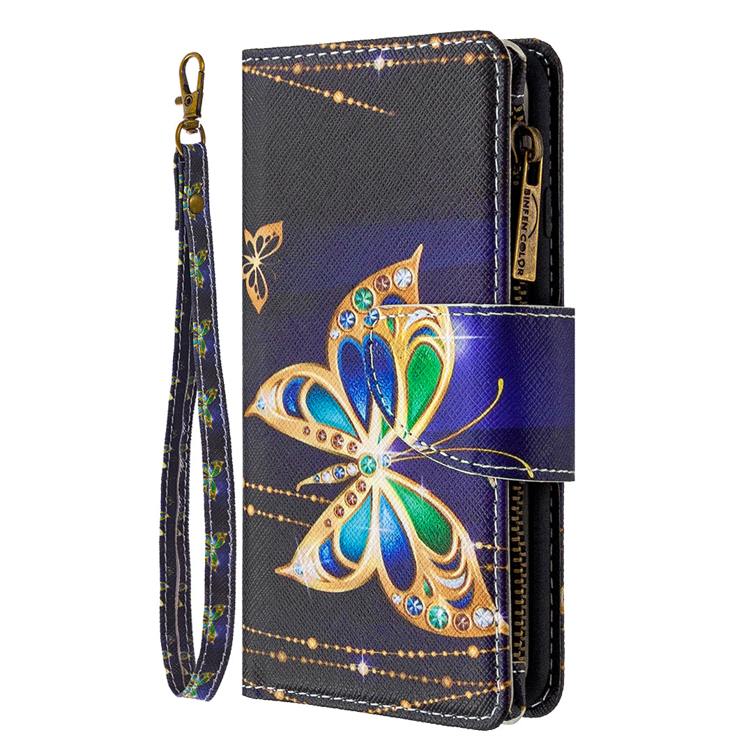 BF03 Pattern Printing Zipper Wallet Leather Phone Cover for iPhone XR 6.1 inch