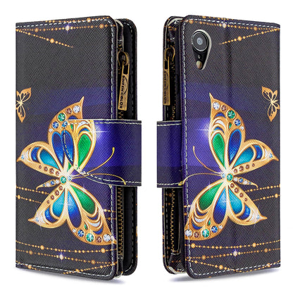 BF03 Pattern Printing Zipper Wallet Leather Phone Cover for iPhone XR 6.1 inch