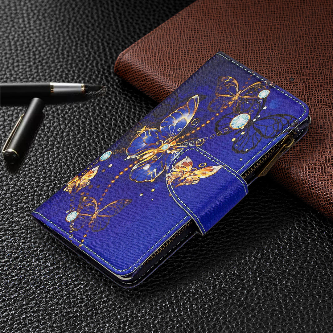 BF03 Pattern Printing Zipper Wallet Leather Phone Cover for iPhone XR 6.1 inch