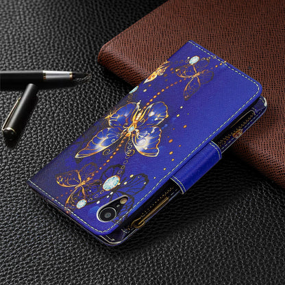 BF03 Pattern Printing Zipper Wallet Leather Phone Cover for iPhone XR 6.1 inch
