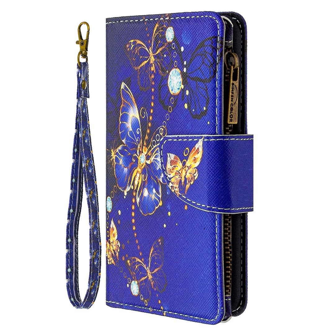BF03 Pattern Printing Zipper Wallet Leather Phone Cover for iPhone XR 6.1 inch