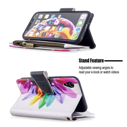 BF03 Pattern Printing Zipper Wallet Leather Phone Cover for iPhone XR 6.1 inch