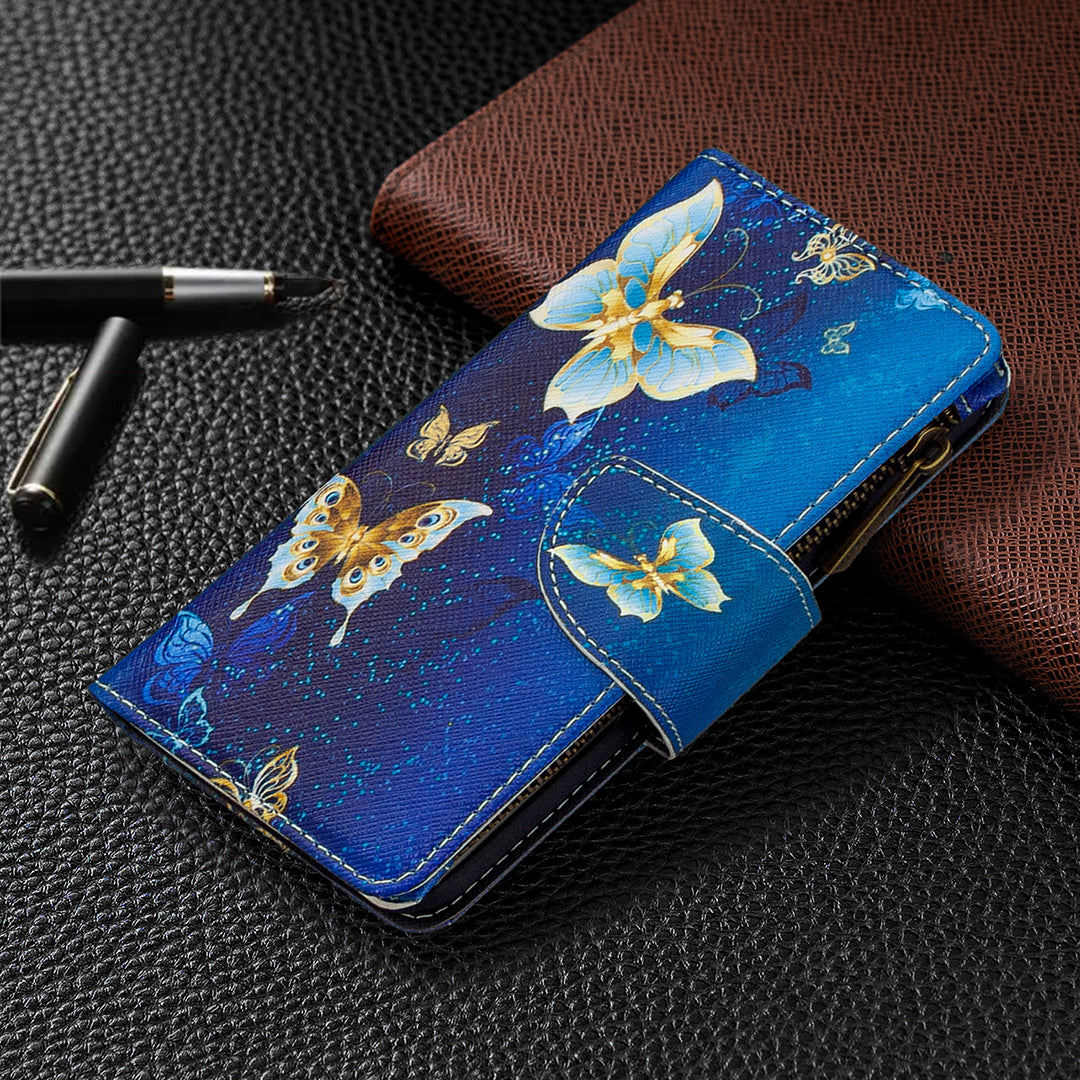 BF03 Pattern Printing Zipper Wallet Leather Phone Cover for iPhone XR 6.1 inch