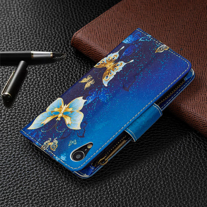 BF03 Pattern Printing Zipper Wallet Leather Phone Cover for iPhone XR 6.1 inch