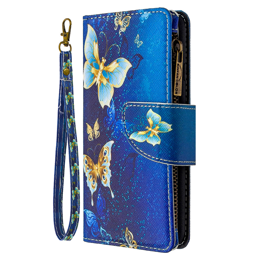 BF03 Pattern Printing Zipper Wallet Leather Phone Cover for iPhone XR 6.1 inch