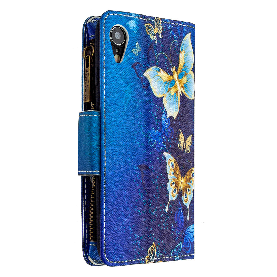 BF03 Pattern Printing Zipper Wallet Leather Phone Cover for iPhone XR 6.1 inch