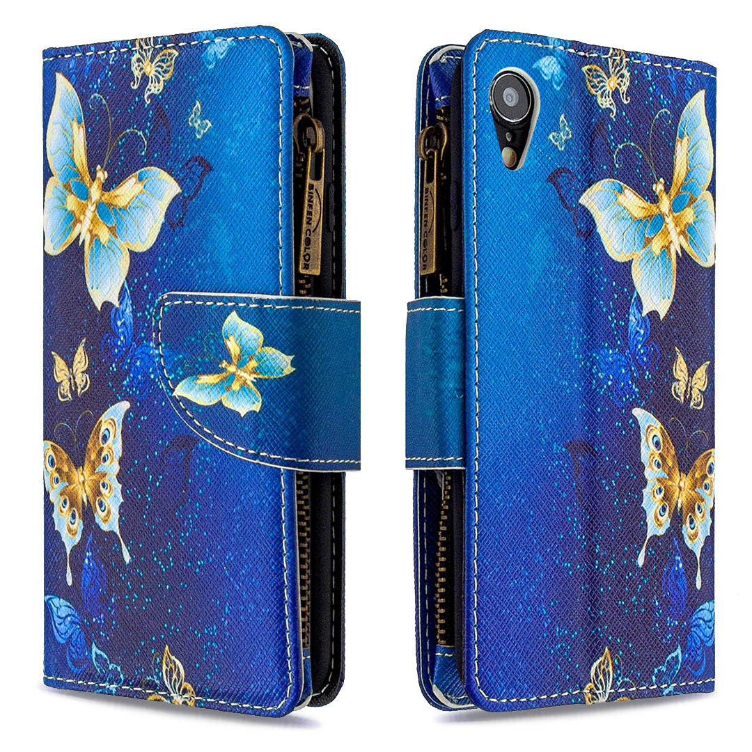 BF03 Pattern Printing Zipper Wallet Leather Phone Cover for iPhone XR 6.1 inch