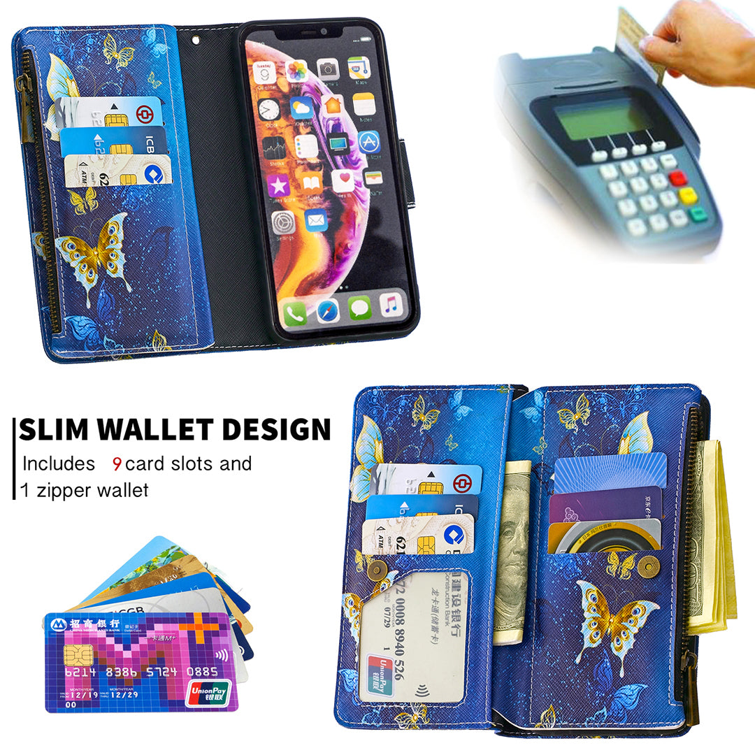 BF03 Pattern Printing Zipper Wallet Leather Phone Cover for iPhone XR 6.1 inch