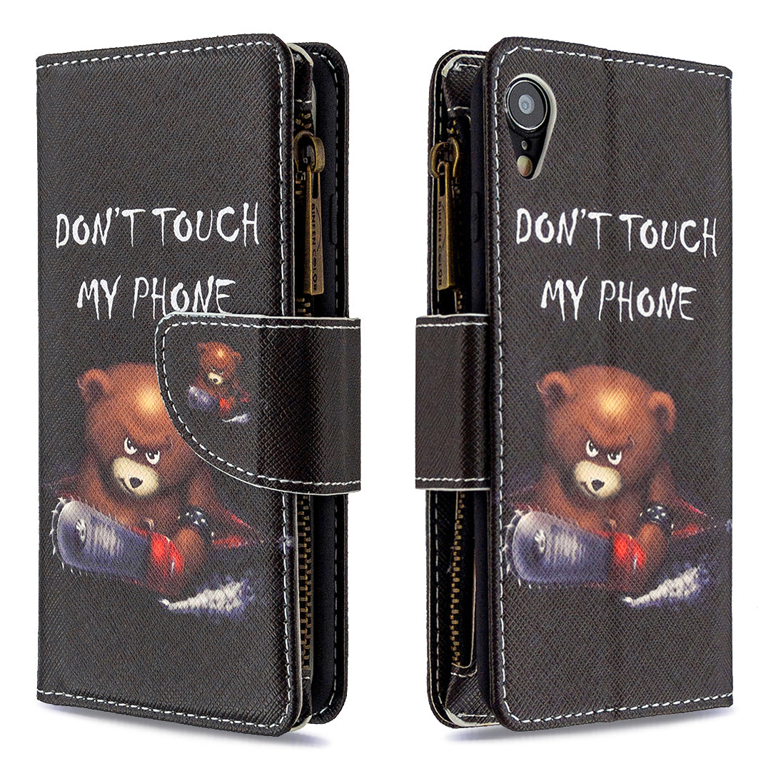 BF03 Pattern Printing Zipper Wallet Leather Phone Cover for iPhone XR 6.1 inch