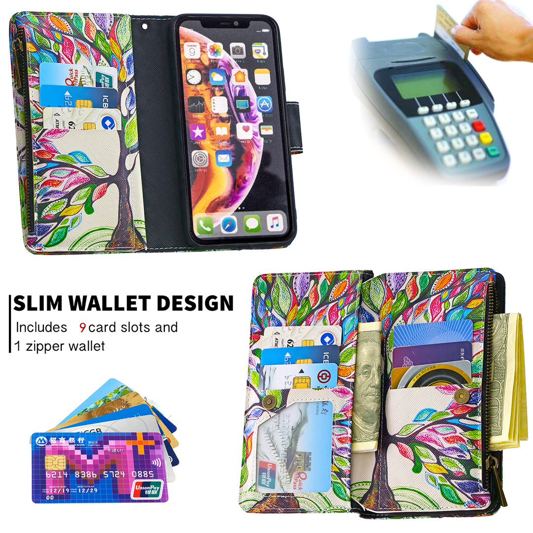 BF03 Pattern Printing Zipper Wallet Leather Phone Cover for iPhone XR 6.1 inch