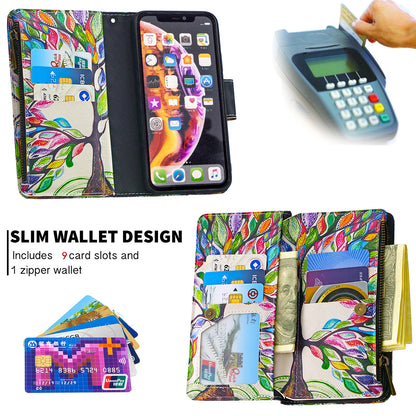 BF03 Pattern Printing Zipper Wallet Leather Phone Cover for iPhone XR 6.1 inch