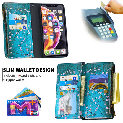 BF03 Pattern Printing Zipper Wallet Leather Phone Cover for iPhone XR 6.1 inch