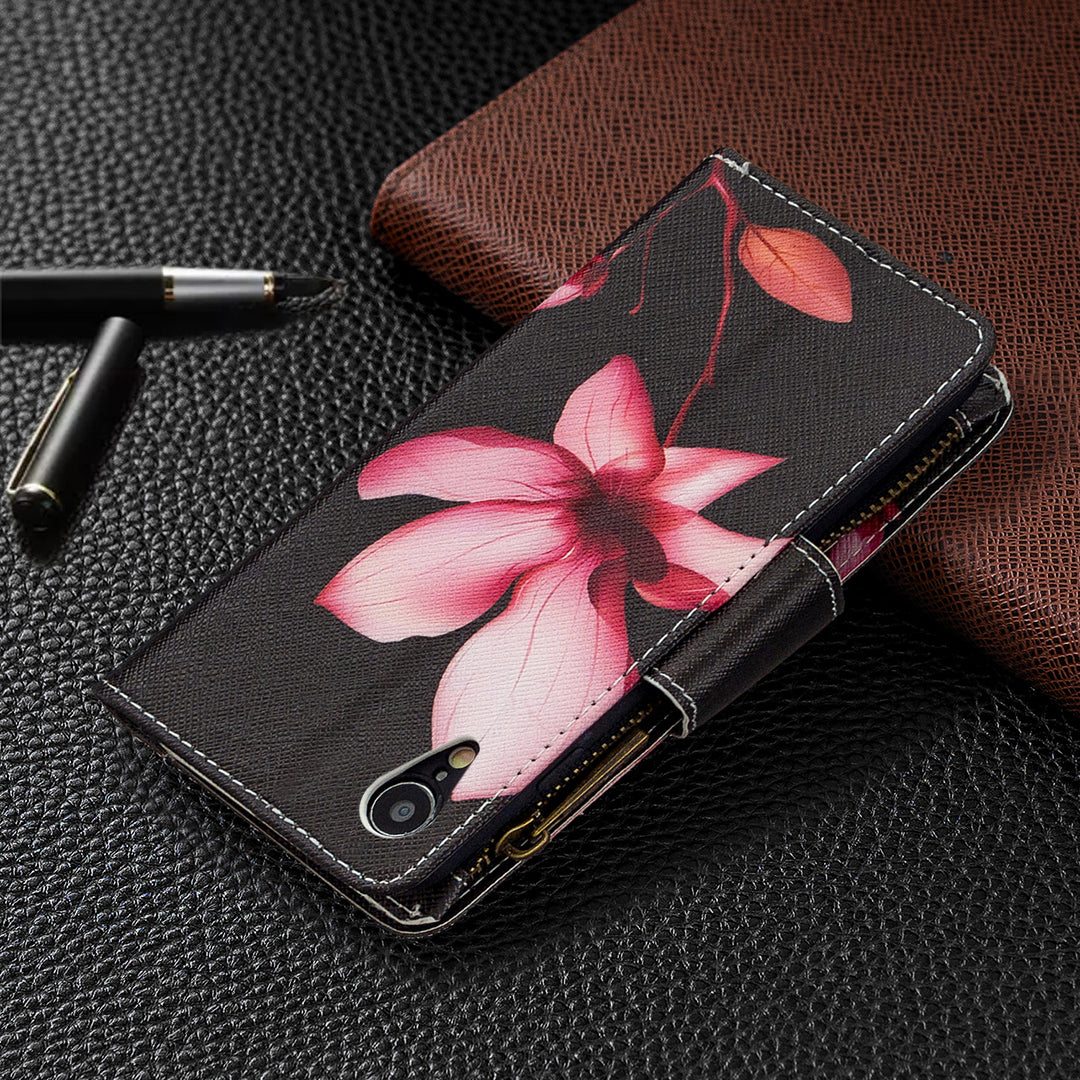BF03 Pattern Printing Zipper Wallet Leather Phone Cover for iPhone XR 6.1 inch