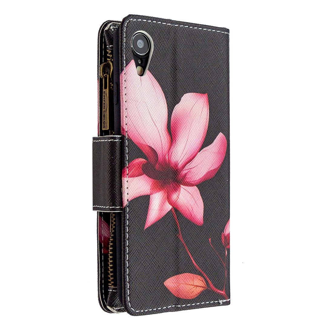 BF03 Pattern Printing Zipper Wallet Leather Phone Cover for iPhone XR 6.1 inch