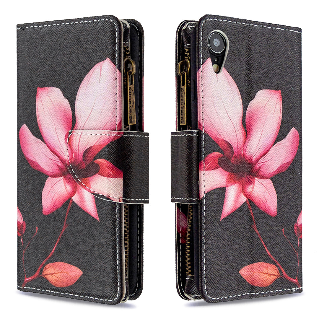 BF03 Pattern Printing Zipper Wallet Leather Phone Cover for iPhone XR 6.1 inch