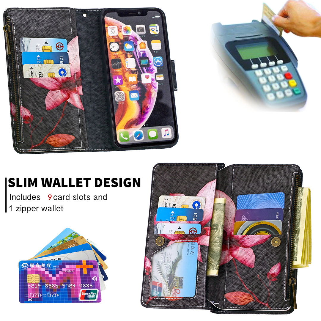 BF03 Pattern Printing Zipper Wallet Leather Phone Cover for iPhone XR 6.1 inch