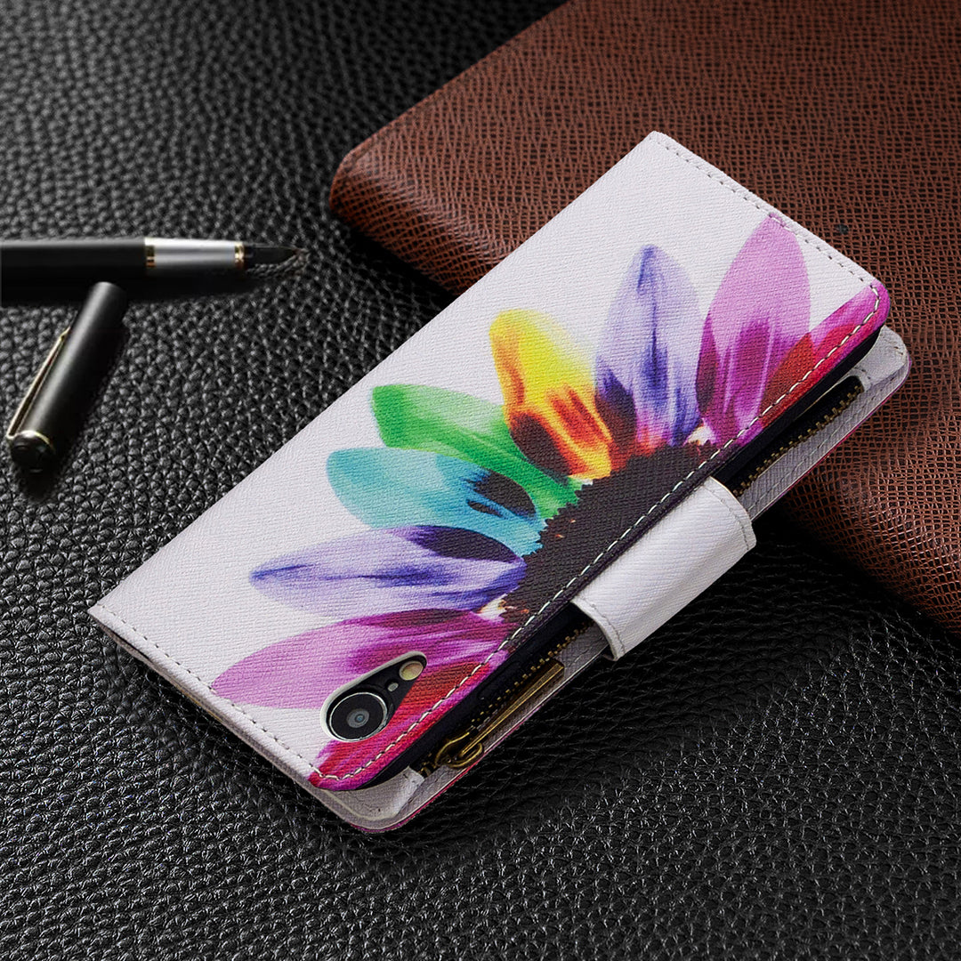 BF03 Pattern Printing Zipper Wallet Leather Phone Cover for iPhone XR 6.1 inch
