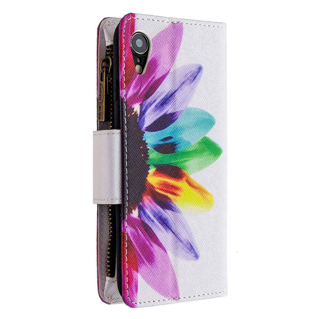 BF03 Pattern Printing Zipper Wallet Leather Phone Cover for iPhone XR 6.1 inch