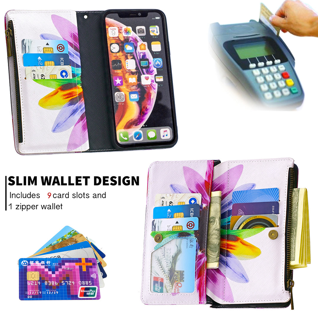 BF03 Pattern Printing Zipper Wallet Leather Phone Cover for iPhone XR 6.1 inch