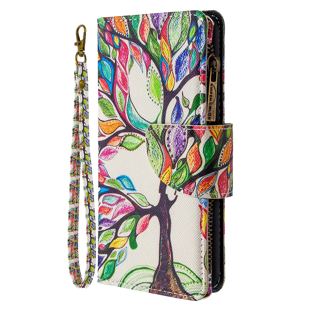 BF03 Pattern Printing Zipper Wallet Leather Protective Shell for iPhone XS Max 6.5 inch