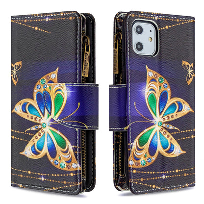 Pattern Printing Zipper Wallet Leather Case Shell for Apple iPhone 11 6.1 inch