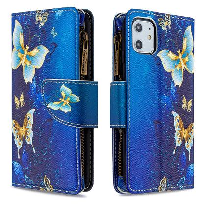 Pattern Printing Zipper Wallet Leather Case Shell for Apple iPhone 11 6.1 inch