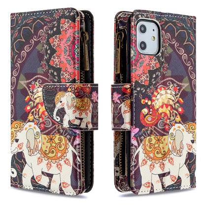 Pattern Printing Zipper Wallet Leather Case Shell for Apple iPhone 11 6.1 inch