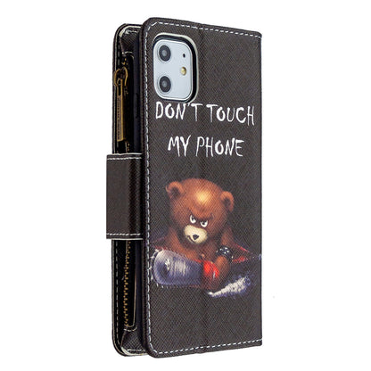 Pattern Printing Zipper Wallet Leather Case Shell for Apple iPhone 11 6.1 inch