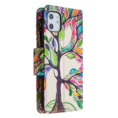 Pattern Printing Zipper Wallet Leather Case Shell for Apple iPhone 11 6.1 inch
