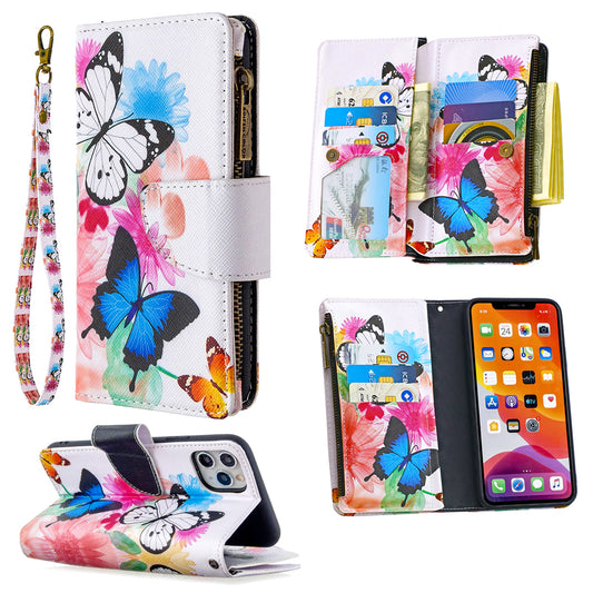 BF03 Pattern Printing Zipper Wallet Leather Phone Case for iPhone 11 Pro Max 6.5 inch