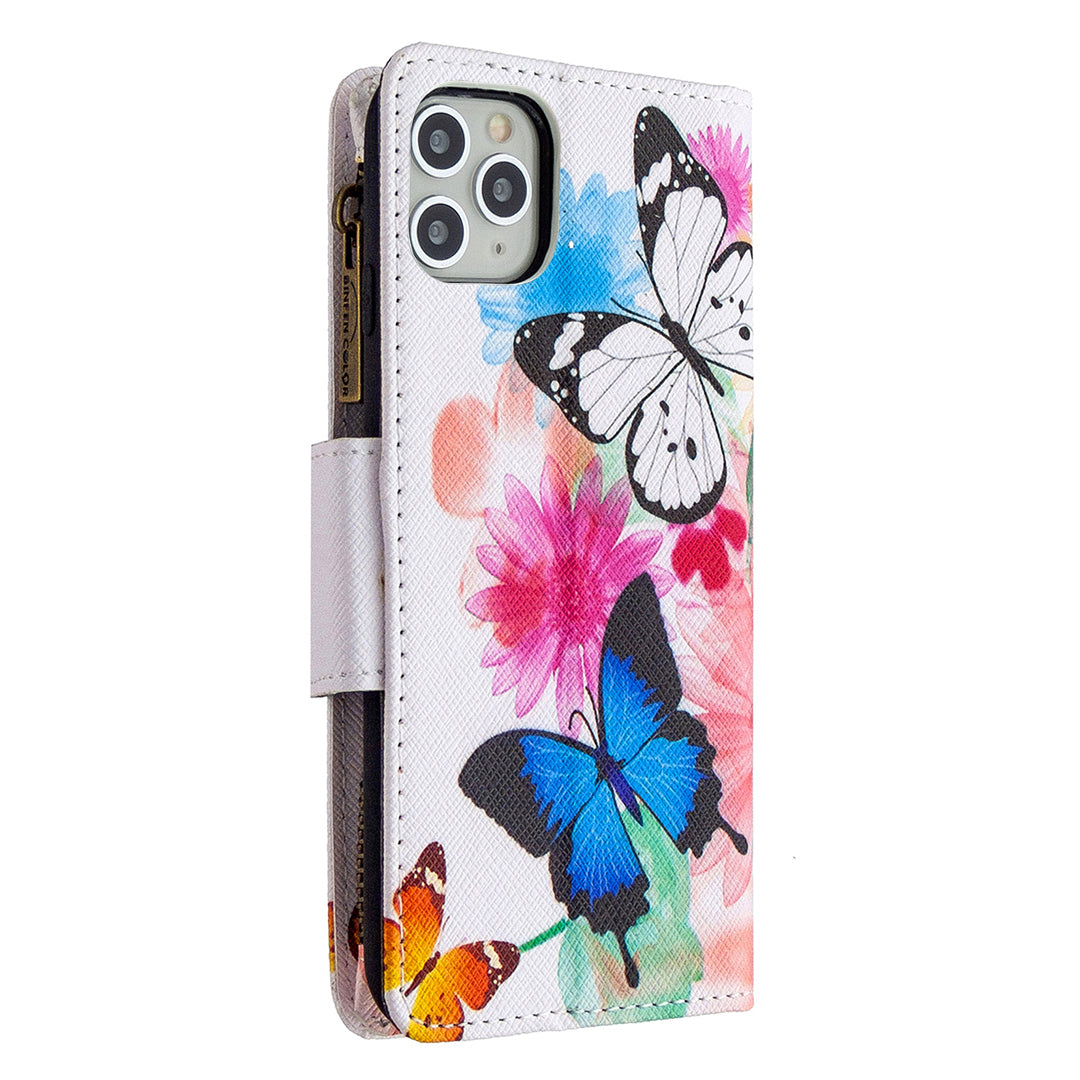 BF03 Pattern Printing Zipper Wallet Leather Phone Case for iPhone 11 Pro Max 6.5 inch