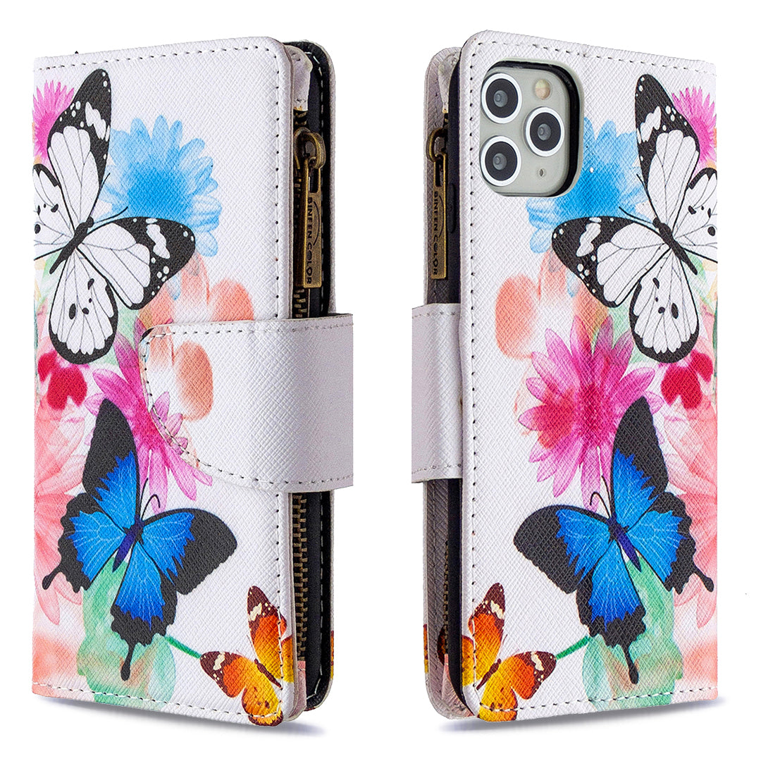 BF03 Pattern Printing Zipper Wallet Leather Phone Case for iPhone 11 Pro Max 6.5 inch