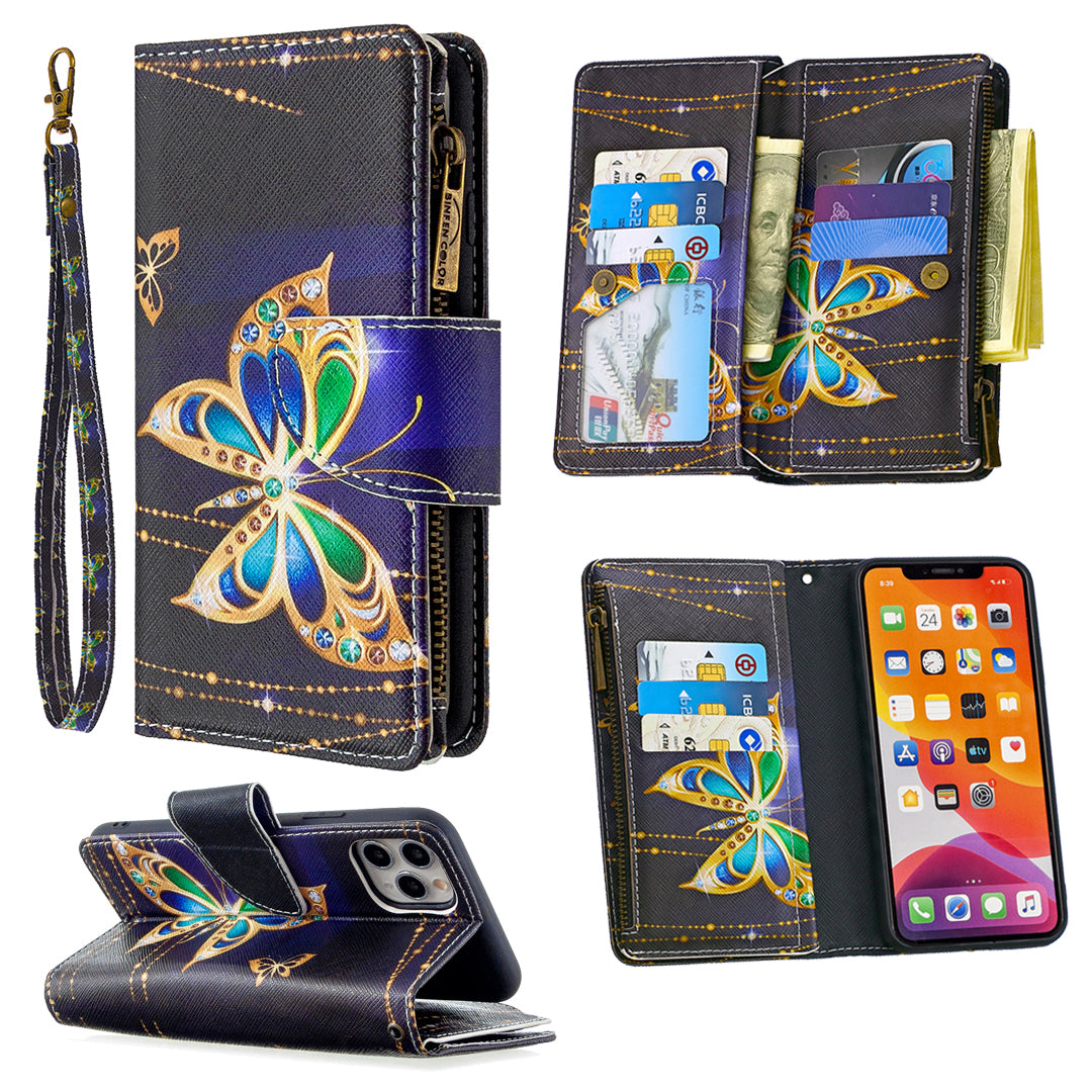 BF03 Pattern Printing Zipper Wallet Leather Phone Case for iPhone 11 Pro Max 6.5 inch
