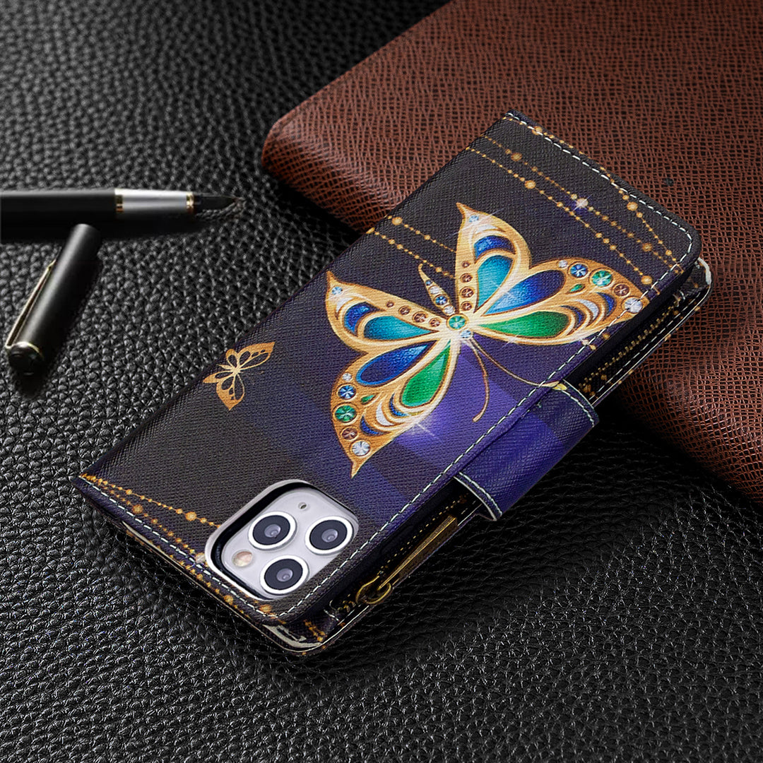 BF03 Pattern Printing Zipper Wallet Leather Phone Case for iPhone 11 Pro Max 6.5 inch