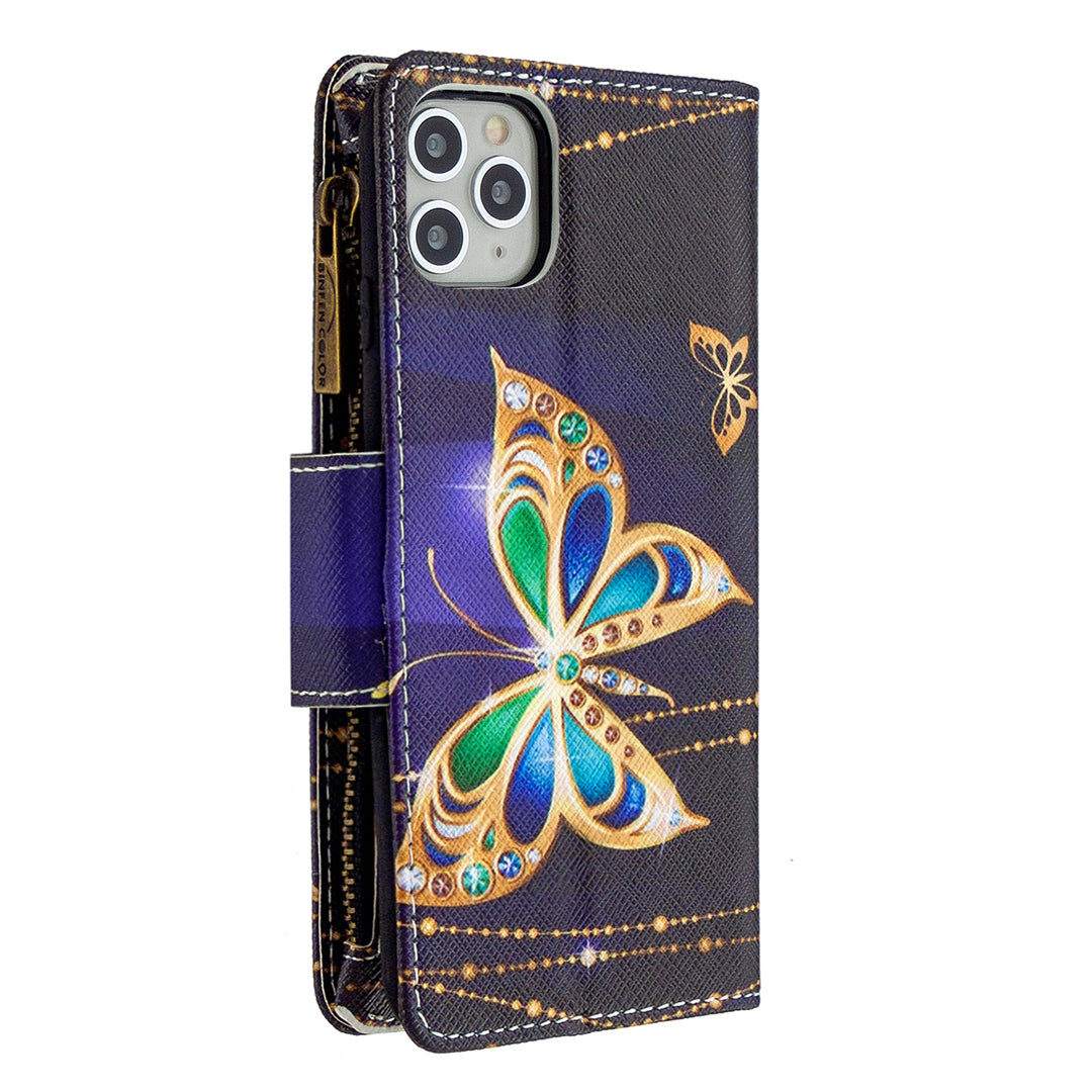 BF03 Pattern Printing Zipper Wallet Leather Phone Case for iPhone 11 Pro Max 6.5 inch