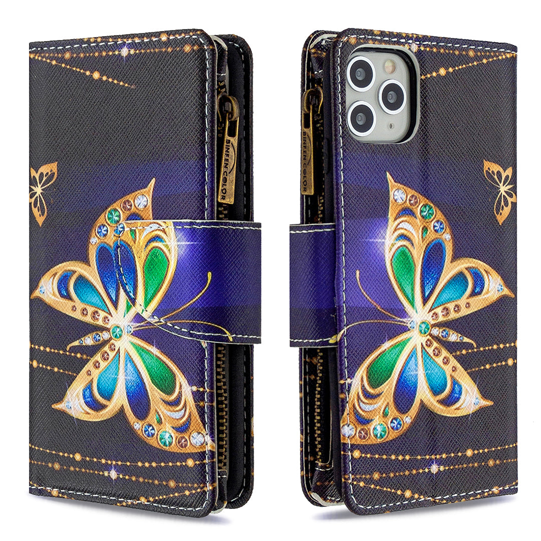 BF03 Pattern Printing Zipper Wallet Leather Phone Case for iPhone 11 Pro Max 6.5 inch