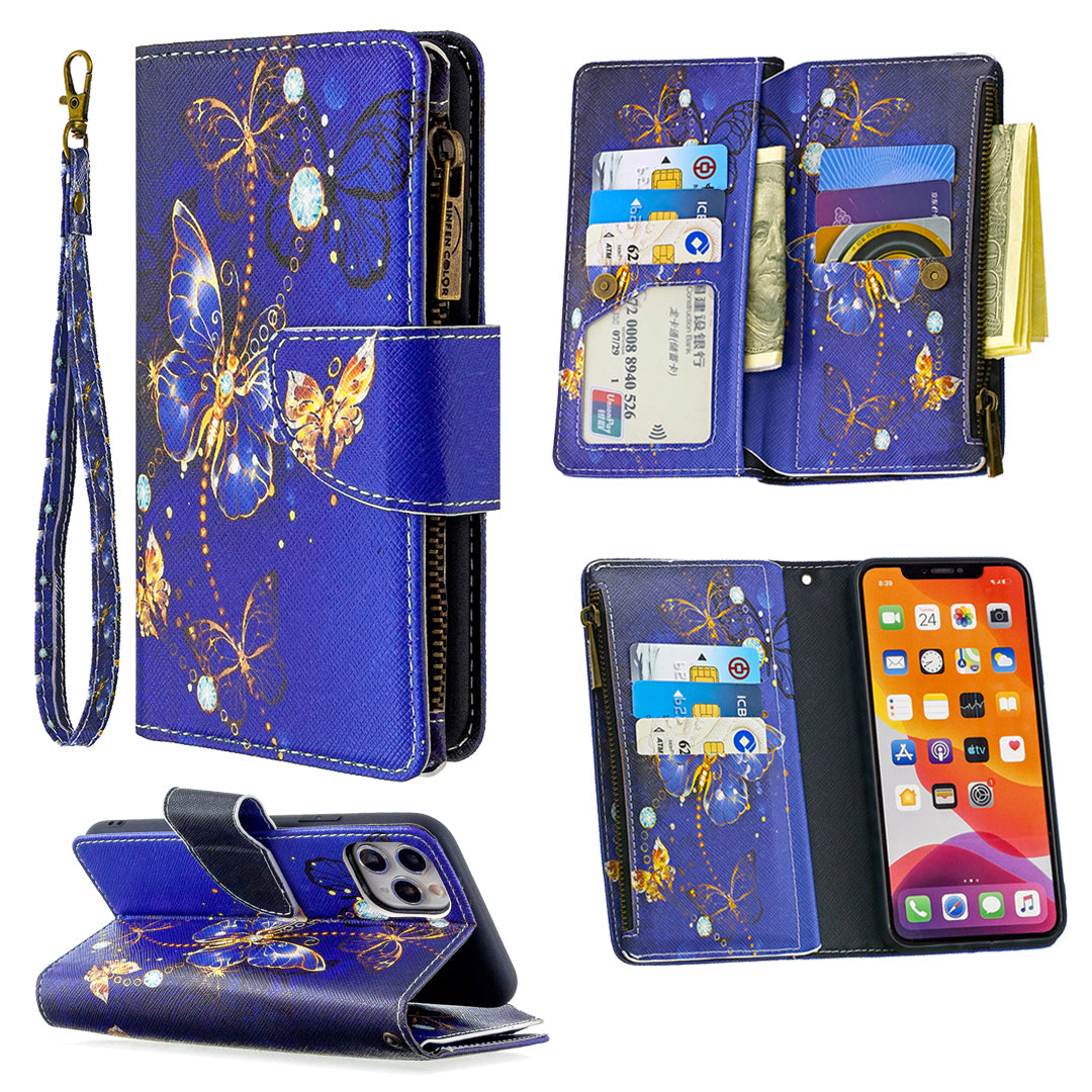 BF03 Pattern Printing Zipper Wallet Leather Phone Case for iPhone 11 Pro Max 6.5 inch