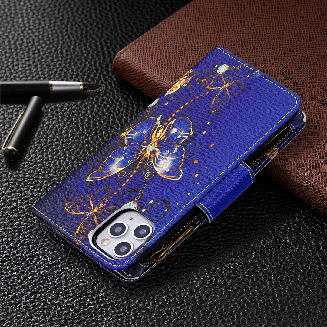 BF03 Pattern Printing Zipper Wallet Leather Phone Case for iPhone 11 Pro Max 6.5 inch