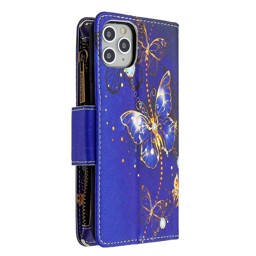 BF03 Pattern Printing Zipper Wallet Leather Phone Case for iPhone 11 Pro Max 6.5 inch