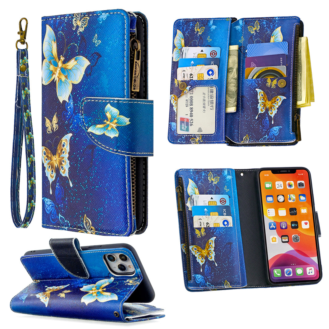 BF03 Pattern Printing Zipper Wallet Leather Phone Case for iPhone 11 Pro Max 6.5 inch